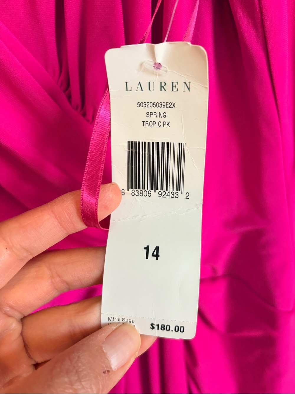 Ralph Lauren Fuchsia Sleeveless Draped Maxi Dress - Picture 5 of 6